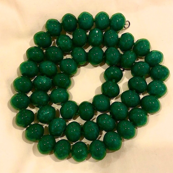 Vintage Sterling Silver Aventurine Natural Stone Necklace - Picture 8 of 13